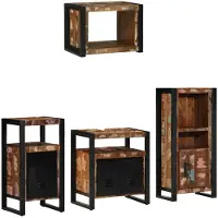 vidaXL Badkamermeubel Set 4 st Veelkleurig en Zwart