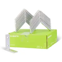Alberts 847739 balkhoek | smal | galvanisch verzinkt, gechromateerd | 80 x 80 x 20 mm | set van 20
