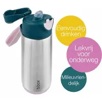 B.Box Thermos-Sportdrinkfles en Waterfles met Sportdop | Kantel en Neem een Slokje | Houdt Drankjes tot 15 Uur Koud, tot 8 Uur Warm | 500 ml