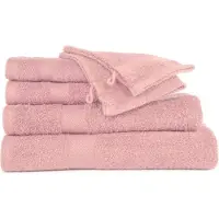 Tiseco HOME STUDIO - Handdoek RIVA - SET/6 - 100% katoen - 450 g/m² - 100% katoen - superzacht en zeer absorberend - 50x100 cm - Roze