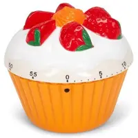 Patisse kookwekker cupcake 7,6 x 7,6 cm oranje/wit/rood