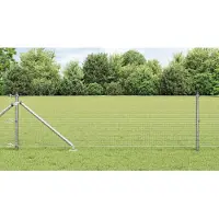vidaXL gelast draadhek met grondpennen 25 x 0,5 m Gegalvaniseerd staal
