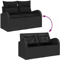 vidaXL Tuinbank Set 5 st 4-Aantal zitplaatsen Zwart poly rattan