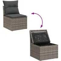 vidaXL Bankstel 7 st Grijs poly rattan