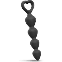 Love to love - Anaal Ketting Met Hartvormig Handvat BING BANG - Zwart - Maat L