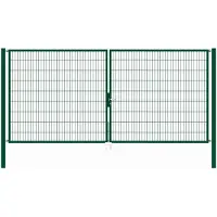 Alberts 649159 Dubbele poort Flexo met toebehoren, groen, breedte 400 cm, hoogte 180 cm