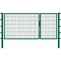 Alberts 646639 Dubbele poort Flexo met toebehoren, groen, breedte 100 + 200 cm, hoogte 140 cm