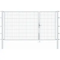 Alberts 646561 Dubbele poort Flexo met toebehoren, thermisch verzinkt, breedte 100 + 200 cm, hoogte 160 cm