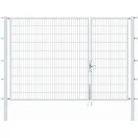 Alberts 646585 Dubbele poort Flexo met toebehoren, thermisch verzinkt, breedte 100 + 200 cm, hoogte 200 cm