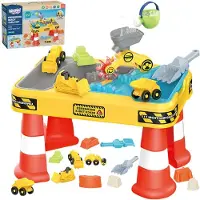 Woopie Watertafel 2-in-1 Zandbak Bouwplaats + 4 Auto's 12 Stuks. - UNI