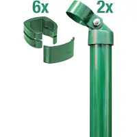 Alberts 602284 Hekhoekset für Fix-Clip Pro dubbelstaafmat, zinkfosfaat gecoat antraciet metallic, voor inbetonneren, hekhoogte 810 mm