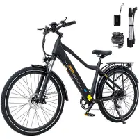 RCB G5 Elektrische Stadsfiets - 27.5" - 250W Motor - Koppelsensor - 36V 468Wh - Tot 90km - 27% Klimvermogen - 7 Versnellingen - Schijfremmen - Met App & NFC - Zwart