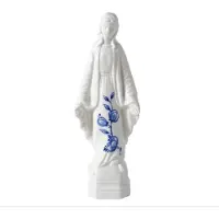 Heinen Delfts Blauw Decoratiebeeld Madonna - Keramiek - 21 cm