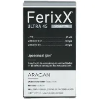 IxX Pharma FerixX Ultra 45 | Lipofer liposomaal ijzer 45 mg + vitamine B12, vermoeidheidsvermindering 90 St Gecomprimeerde tabletten
