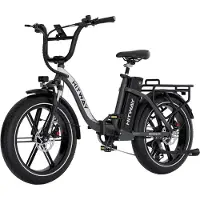 Hitway Elektrische Fiets BK6S Pro - 20*4.0 Inch Fat Tire City Commuter EBike met Afneembare 48V 18Ah Lithium Batterij - Opvouwbaar Mountain E-Bike met 250W Motor - APP Bediening