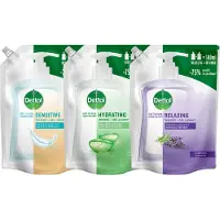 Dettol - Handzeep - Antibacterieel - 4,5L - 3x 500ML Navulling Hydrating Aloe Vera - 3x500ML Navulling Sensitive - 3x500ML Navulling Relaxing Lavender - met 75% minder Plastic - Voordeelverpakking