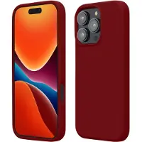 Kwmobile telefoonhoesje geschikt voor Apple iPhone 16 Pro Max - Hoesje met siliconen coating - Smartphone case in rabarber rood