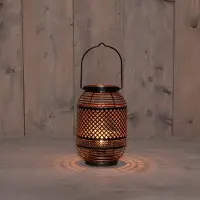 Anna's Collection Anna Collection Tuin lantaarn Meadox - Solar - zwart - D14 x H21 cm - vlam effect - LED buitenverlichting