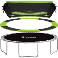 Springos Trampoline Rand | Ø 305 cm | Beschermrand Trampoline | Rond | Groen/Zwart