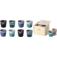 Costa Nova grespresso serie set van 8 lungo kopjes in houten gift box 210 ML - Ocean