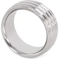 Kiotos - Luxe RVS Donut Cockring Fancy Met voelbare Groeven 40 mm
