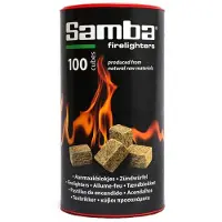 Samba Bruine Aanmaakblokjes Openhaard - 100 stuks in Koker