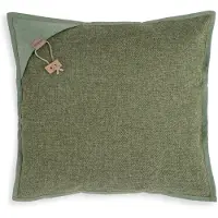 Knit Factory Hope Sierkussen - Vierkant kussen - Kussen woonkamer - Bank kussen - Decoratie kussen - Groen - 50x50 cm - Kussenhoes inclusief kussenvulling
