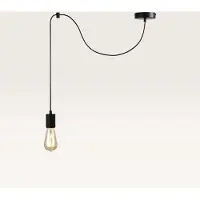 LUSENZ - hanglamp fitting e27 - Zwart - Dimbaar - Verstelbaar - Voor woonkamer, gang, slaapkamer, zolder en hal - Plafondlamp - Moderne hangspot