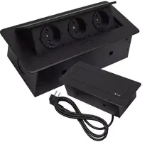 Izoxis 21659 Uitklapbaar stopcontact met 3 stopcontacten, 1,9 meter, zwart