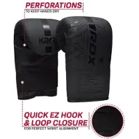 RDX Sports F6 Kara Boxing Bag Mitts Zwart