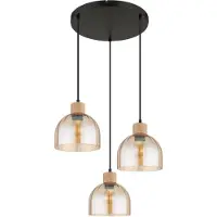 Globo 3-lichts hanglamp Swanson zwart