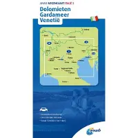 ANWB Dolomieten,Gardameer,Venetië 3 wegenkaart