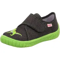 Superfit Huisschoenen 'Bill' neongroen / vuurrood / zwart gemêleerd / wit