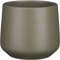 Mica Decorations Bloempot/plantenpot - mat donkergroen - H14/D15,5 cm - keramiek - voor kamerplant