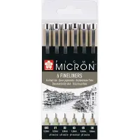 Sakura Pigma Micron Fineliners - Set van 6 - 8 puntdiktes - Zwart
