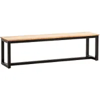 Wohnling eetkamerbank 160x40x45 cm acacia massief hout metaal loftstijl, eettafelbank massief houten bank zonder rugleuning, keukenbank eetkamerbank industrieel, eetkamerbank groot - WL7.066