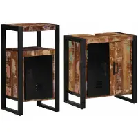 vidaXL Badkamermeubel Set 2 st Veelkleurig en Zwart 55 x 35 x 60 cm