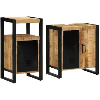 vidaXL Badkamermeubel Set 2 st Bruin en Zwart 55 x 35 x 60 cm
