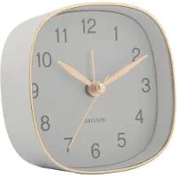 Karlsson Wekker Travel Square - Muisgrijs - 8.5x8.5x8.5cm - Modern - Wekker voor slaapkamer - Wekkers