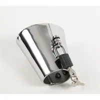 Black Label - CBT Ball Stretcher met Spijkers aan Binnenkant en Hangslotje