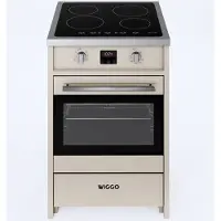 Wiggo WIO-E621A(CX) fornuis 4-pits inductie fornuizen - kleur creme zuinig energieklasse A - 60 cm breed inductiefornuis