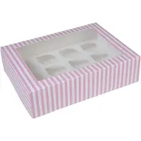 House of Marie Cupcake Doos 12 - Circus Roze - pk/2