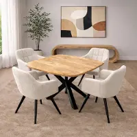 Zita Home - eettafel - 130cm rond - naturel - mangohout - Deens - dutch