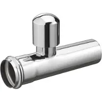 Wiesbaden Chroom muurbuis recht met beluchter 32mm