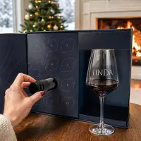 Yoursurprise Gepersonaliseerde Wijn Adventskalender met 12 wijntubes en gegraveerd glas