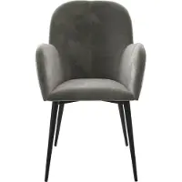 DOMUS Fitz-Stoel - Grijs Fluweel/Zwart