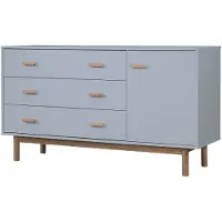 DOMUS Melanie-Dressoir - 1-deur 3-laden - Grijs Eikenlook