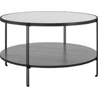 DOMUS Wainwright-Accenttafel - Glas/Eikenlook - Zwart