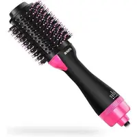Dutch Wanted - 3-in-1 Fohnborstel - 3 blaasstanden - Volumizer - Fohn - Ronde Haar Droger - Zwart & Paars