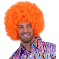 Witbaard Pruik Super Afro Unisex Oranje One-size